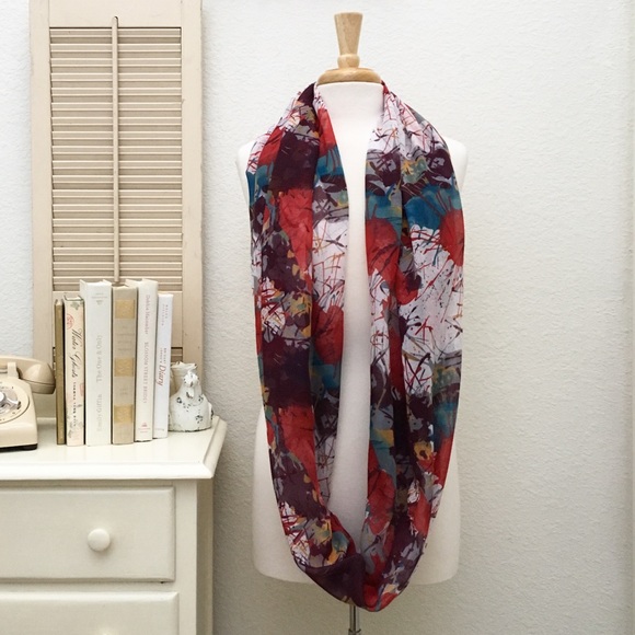 Bold Artistic Splatter Print Infinity Scarf, NWT - Picture 2 of 5